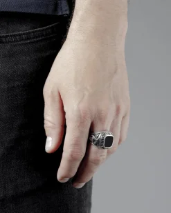 ANELLO CELEBRATIVO QUADRATO PERSONALIZZABILE IN ARGENTO