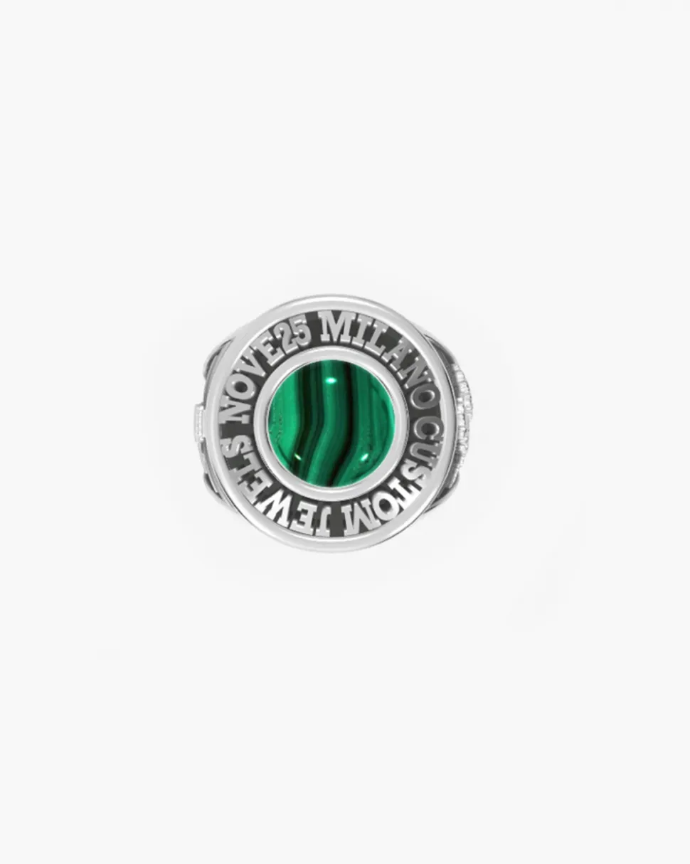 ANELLO CELEBRATIVO TONDO PERSONALIZZABILE IN ARGENTO