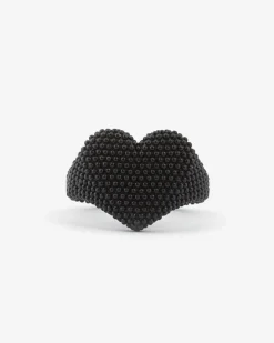ANELLO CHEVALIER CUORE PUNTINATO TOTAL BLACK