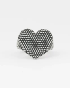 ANELLO CHEVALIER CUORE PUNTINATO IN ARGENTO