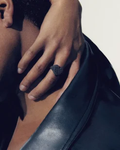 ANELLO CHEVALIER CUORE PUNTINATO TOTAL BLACK