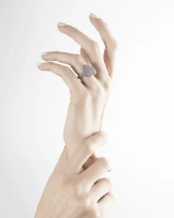 ANELLO CHEVALIER CUORE PUNTINATO IN ARGENTO