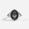 ANELLO CHEVALIER EX ASTRA IN ARGENTO CON CUORE EX VOTO
