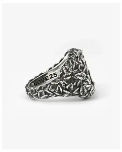 ANELLO CHEVALIER FOGLIE CON PIETRA NERA