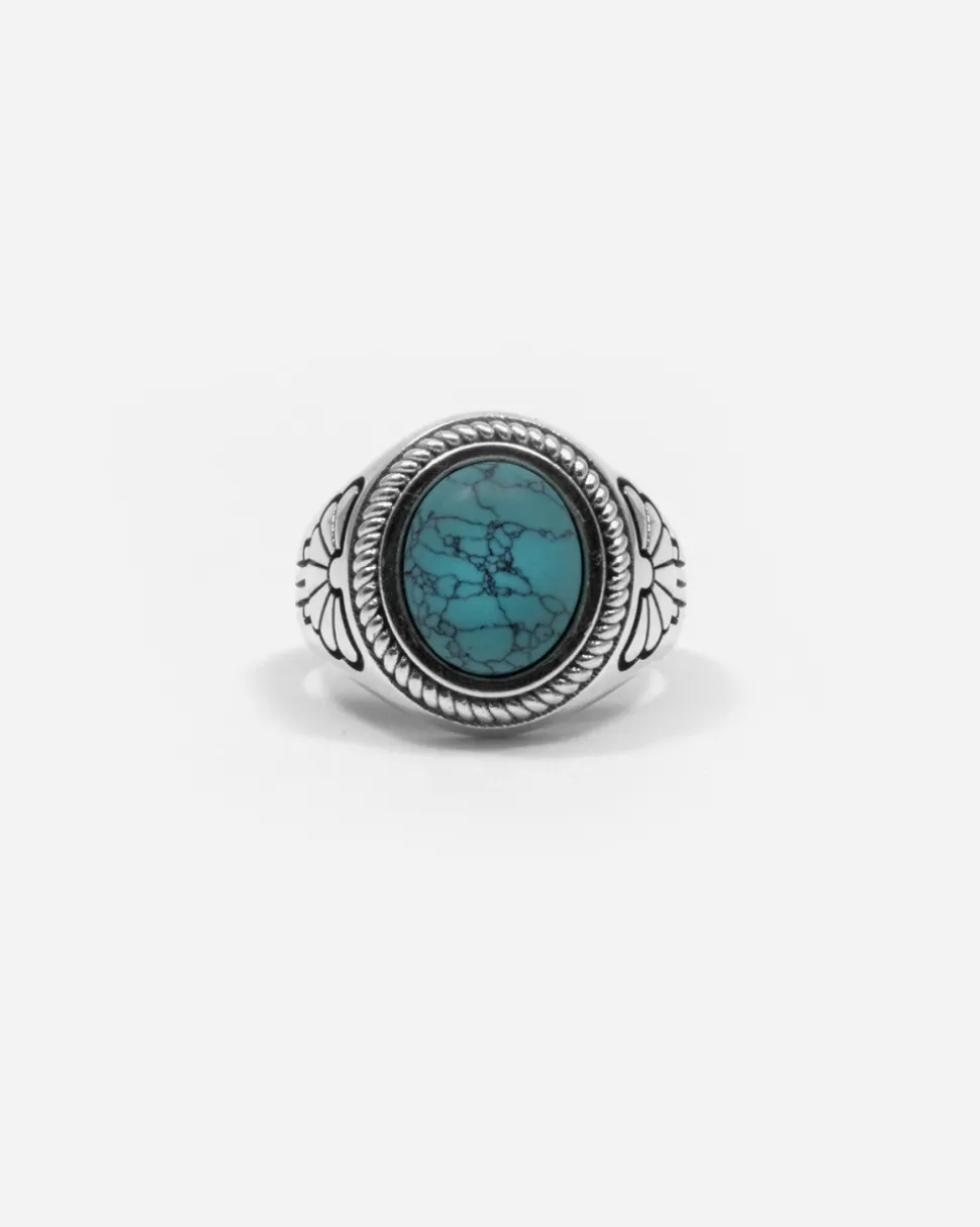 ANELLO CHEVALIER LOTUS II CON PIETRA TURCHESE