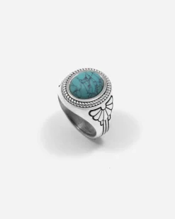 ANELLO CHEVALIER LOTUS II CON PIETRA TURCHESE