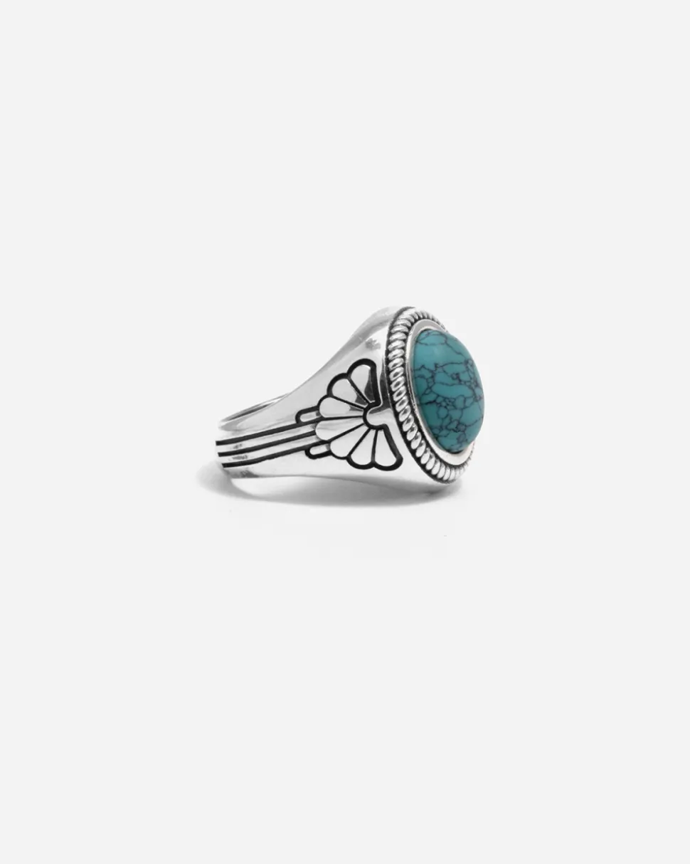 ANELLO CHEVALIER LOTUS II CON PIETRA TURCHESE