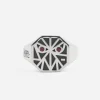 ANELLO CHEVALIER OTTAGONO EYES SOLOMOSTRY IN ARGENTO CON BRILLANTI
