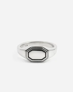 ANELLO CHEVALIER OTTAGONO ORIZZONTALE BALANCE IN ARGENTO