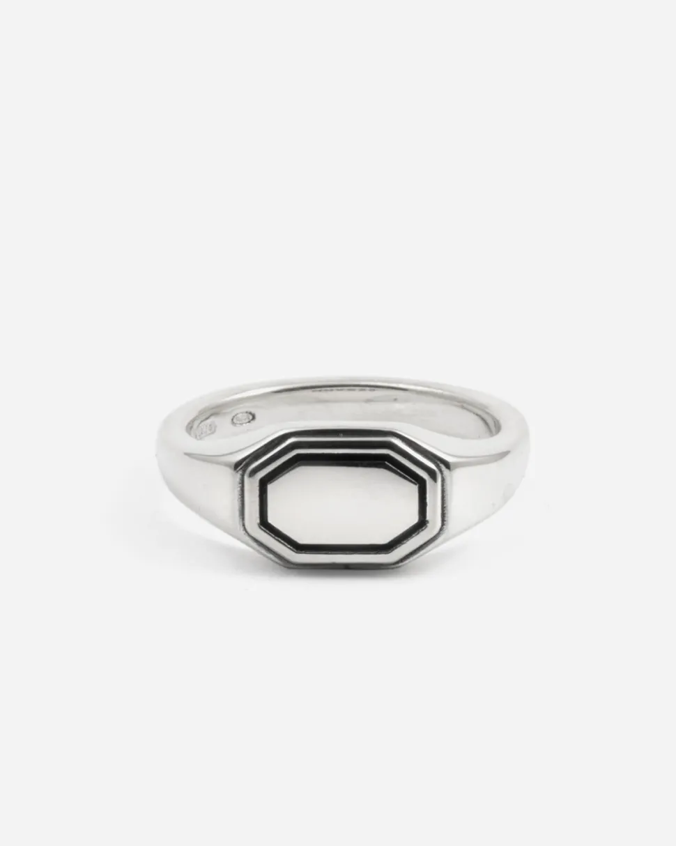 ANELLO CHEVALIER OTTAGONO ORIZZONTALE BALANCE IN ARGENTO