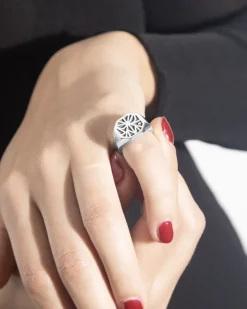 ANELLO CHEVALIER OTTAGONO EYES SOLOMOSTRY IN ARGENTO