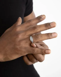 ANELLO CHEVALIER OTTAGONO ORIZZONTALE BALANCE IN ARGENTO PERSONALIZZABILE