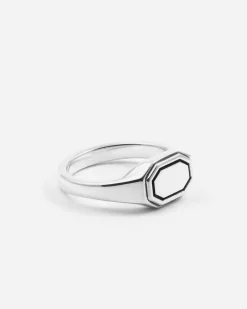 ANELLO CHEVALIER OTTAGONO ORIZZONTALE BALANCE IN ARGENTO
