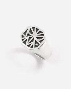 ANELLO CHEVALIER OTTAGONO EYES SOLOMOSTRY IN ARGENTO