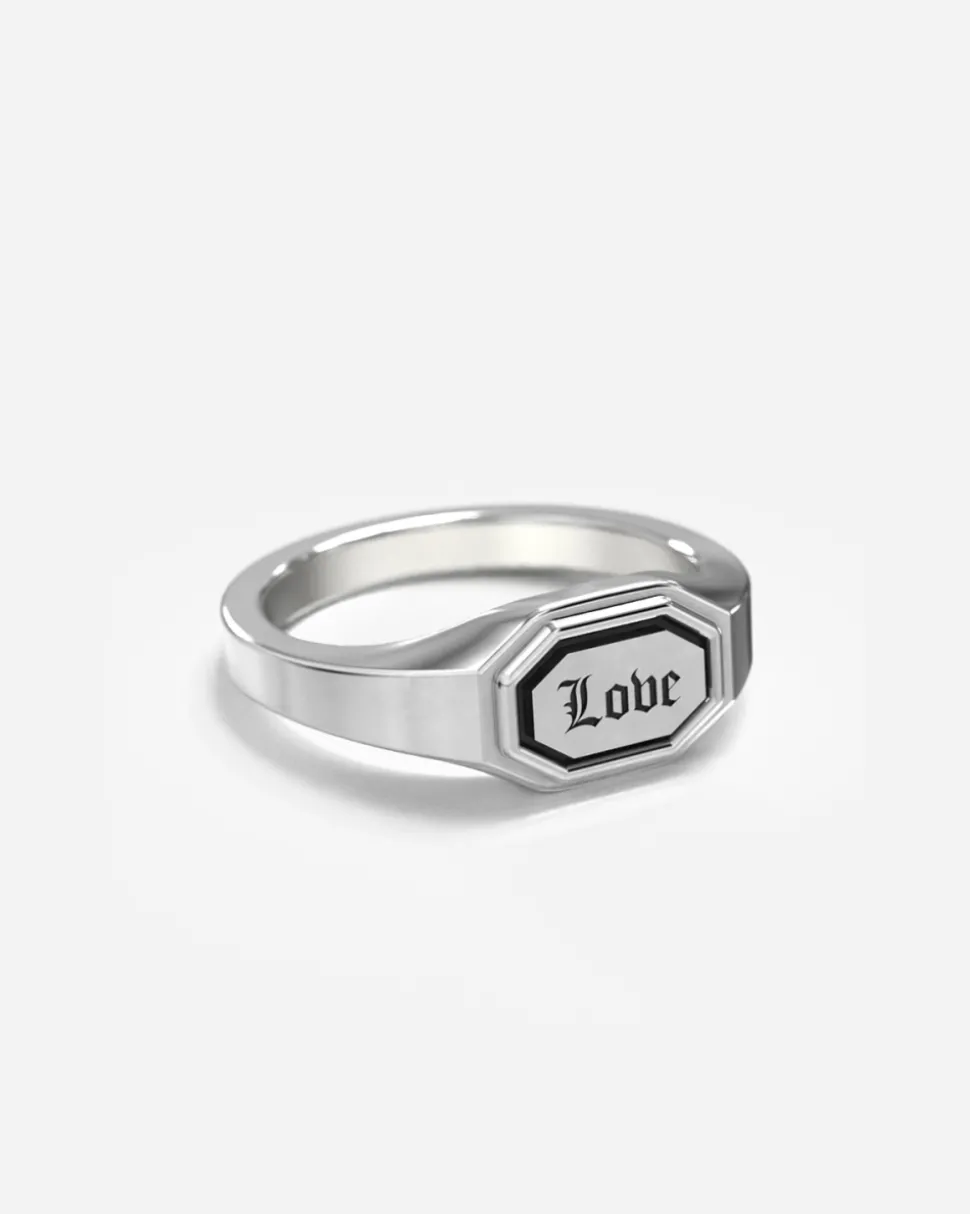 ANELLO CHEVALIER OTTAGONO ORIZZONTALE BALANCE IN ARGENTO PERSONALIZZABILE
