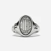 ANELLO CHEVALIER OVALE CON LOGO AC MILAN IN ARGENTO CON INCISIONE PERSONALIZZABILE