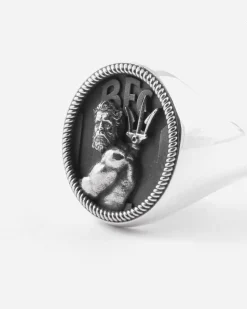 ANELLO CHEVALIER OVALE NETTUNO BOLOGNA FC IN ARGENTO
