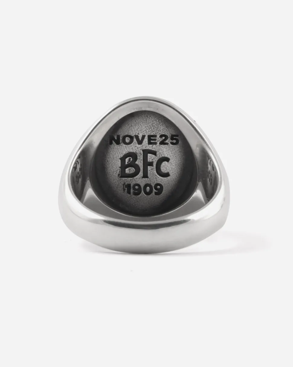 ANELLO CHEVALIER OVALE NETTUNO BOLOGNA FC IN ARGENTO