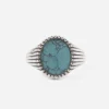 ANELLO CHEVALIER OVALE ORIGIN IN ARGENTO CON PIETRA TURCHESE
