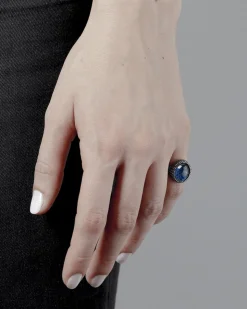 ANELLO CHEVALIER OVALE PUNTINATO CON PIETRA PERSONALIZZABILE