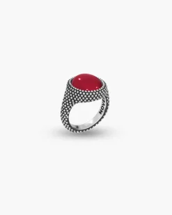 ANELLO CHEVALIER OVALE PUNTINATO CON PIETRA PERSONALIZZABILE