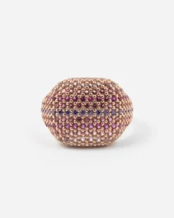 ANELLO CHEVALIER PINK DISCO PLACCATO ORO ROSA CON BRILLANTI