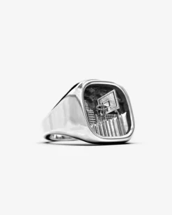 ANELLO CHEVALIER QUADRATO LISCIO CON DECORO PERSONALIZZABILE