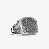 ANELLO CHEVALIER QUADRATO GOTICO CON INCISIONE PERSONALIZZATA