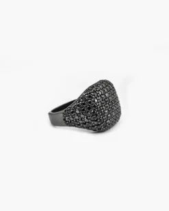 ANELLO CHEVALIER QUADRATO NERO CON BRILLANTI