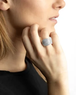 ANELLO CHEVALIER QUADRATO CON BRILLANTI