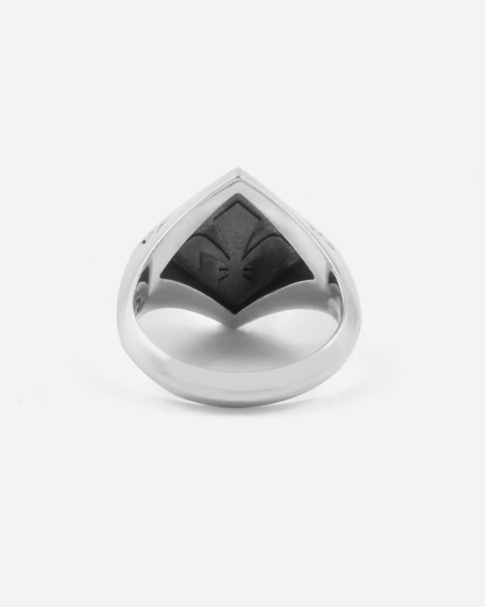 ANELLO CHEVALIER ROMBO IN ARGENTO CON SMALTO VIOLA FIORENTINA