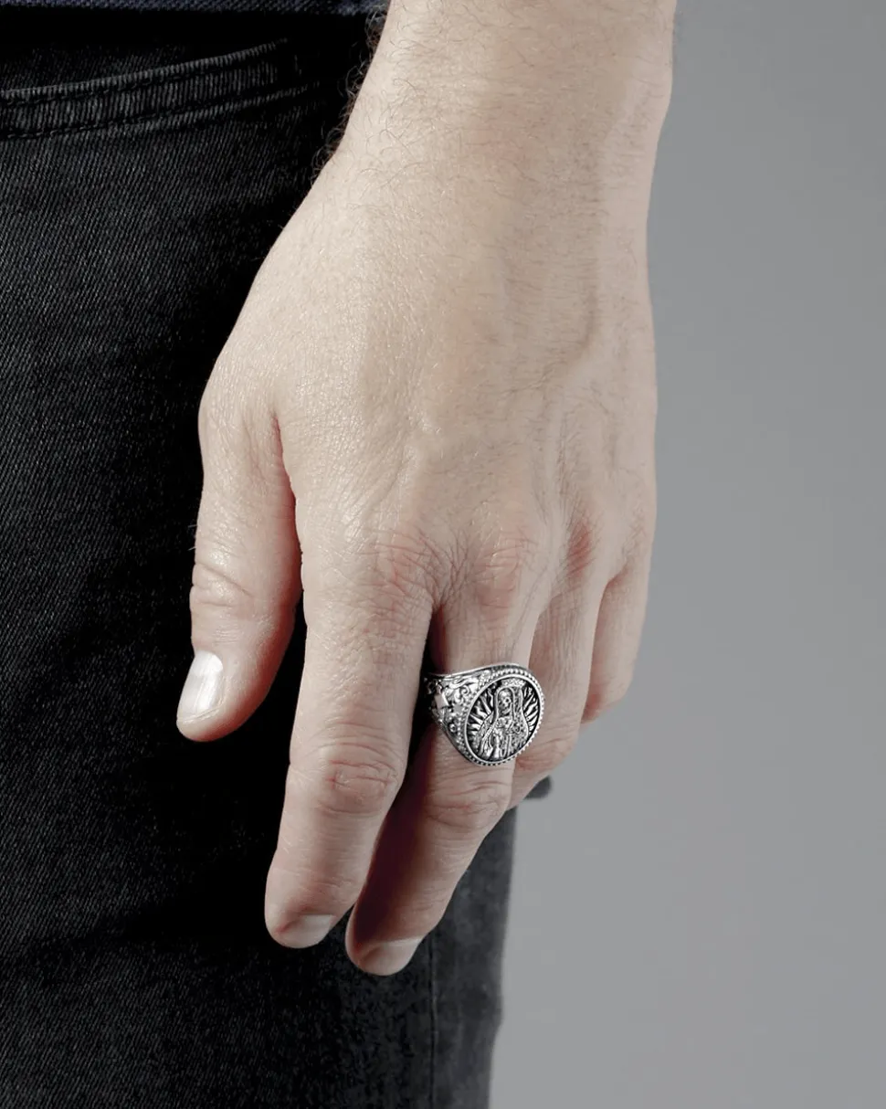 ANELLO CHEVALIER SANTA MUERTE IN ARGENTO