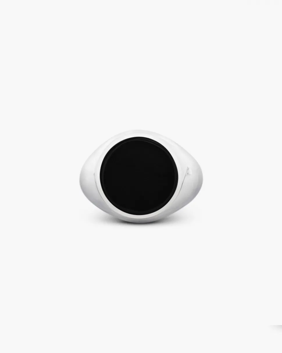 ANELLO CHEVALIER TONDO CON SMALTO NERO