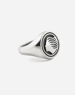 ANELLO CHEVALIER TONDO CON LOGO DEA ATALANTA IN ARGENTO