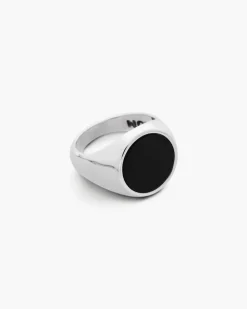 ANELLO CHEVALIER TONDO CON SMALTO NERO