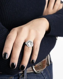 ANELLO CHEVALIER TONDO CON LOGO DEA ATALANTA IN ARGENTO PERSONALIZZABILE