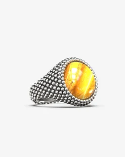 ANELLO CHEVALIER TONDO PUNTINATO CON PIETRA PERSONALIZZABILE