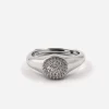 ANELLO CHEVALIER TONDO REGOLABILE IN ARGENTO CON PAVÈ DI BRILLANTI