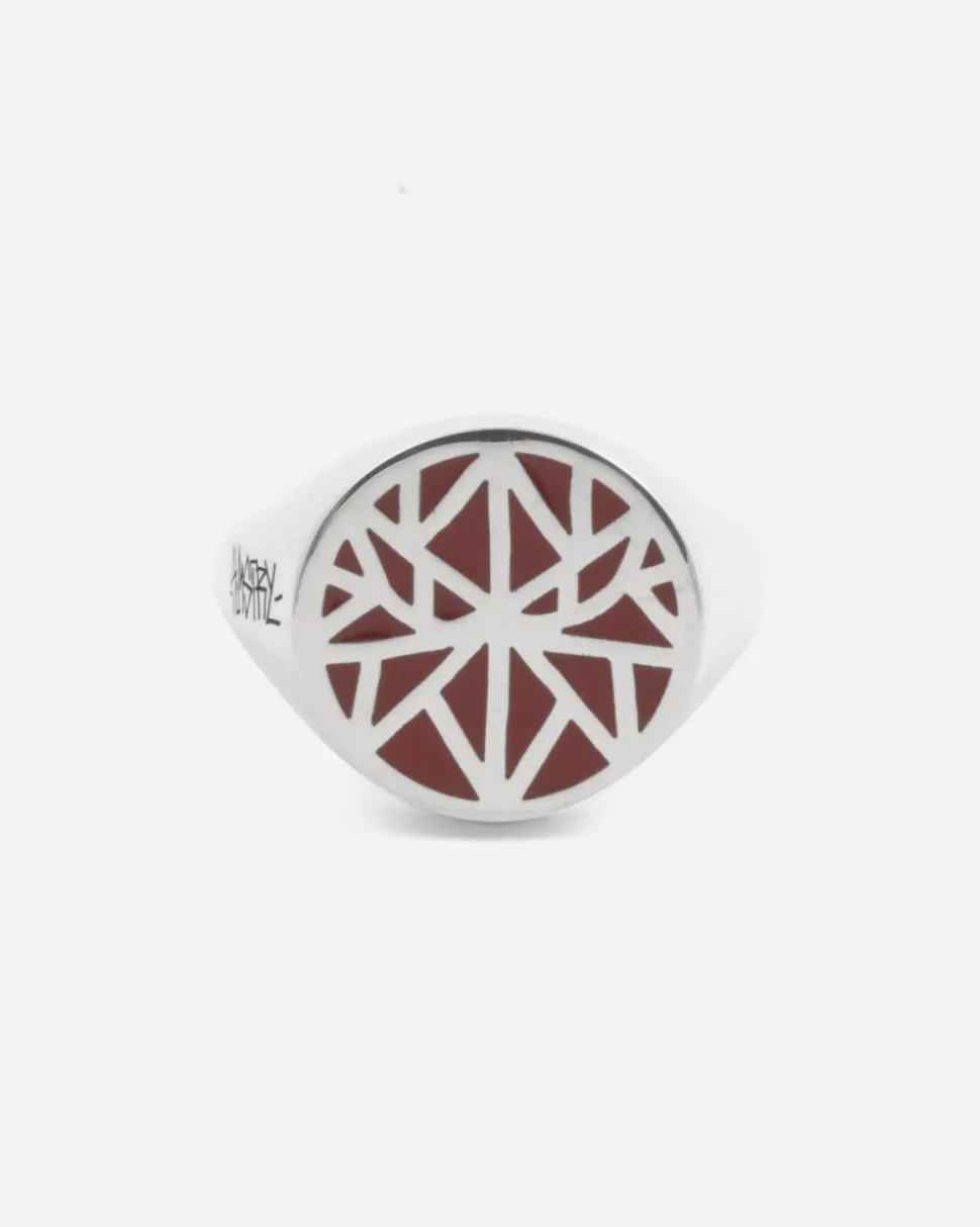 ANELLO CHEVALIER TONDO SIGNATURE SOLOMOSTRY IN ARGENTO