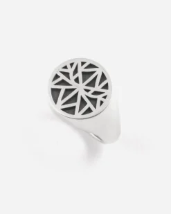 ANELLO CHEVALIER TONDO SIGNATURE SOLOMOSTRY IN ARGENTO