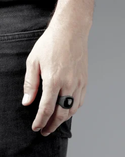 ANELLO CHEVALIER TOTAL BLACK CON PIETRA NERA