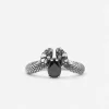 ANELLO CHEVRON SERPENTE POISON DROP CON PIETRA NERA
