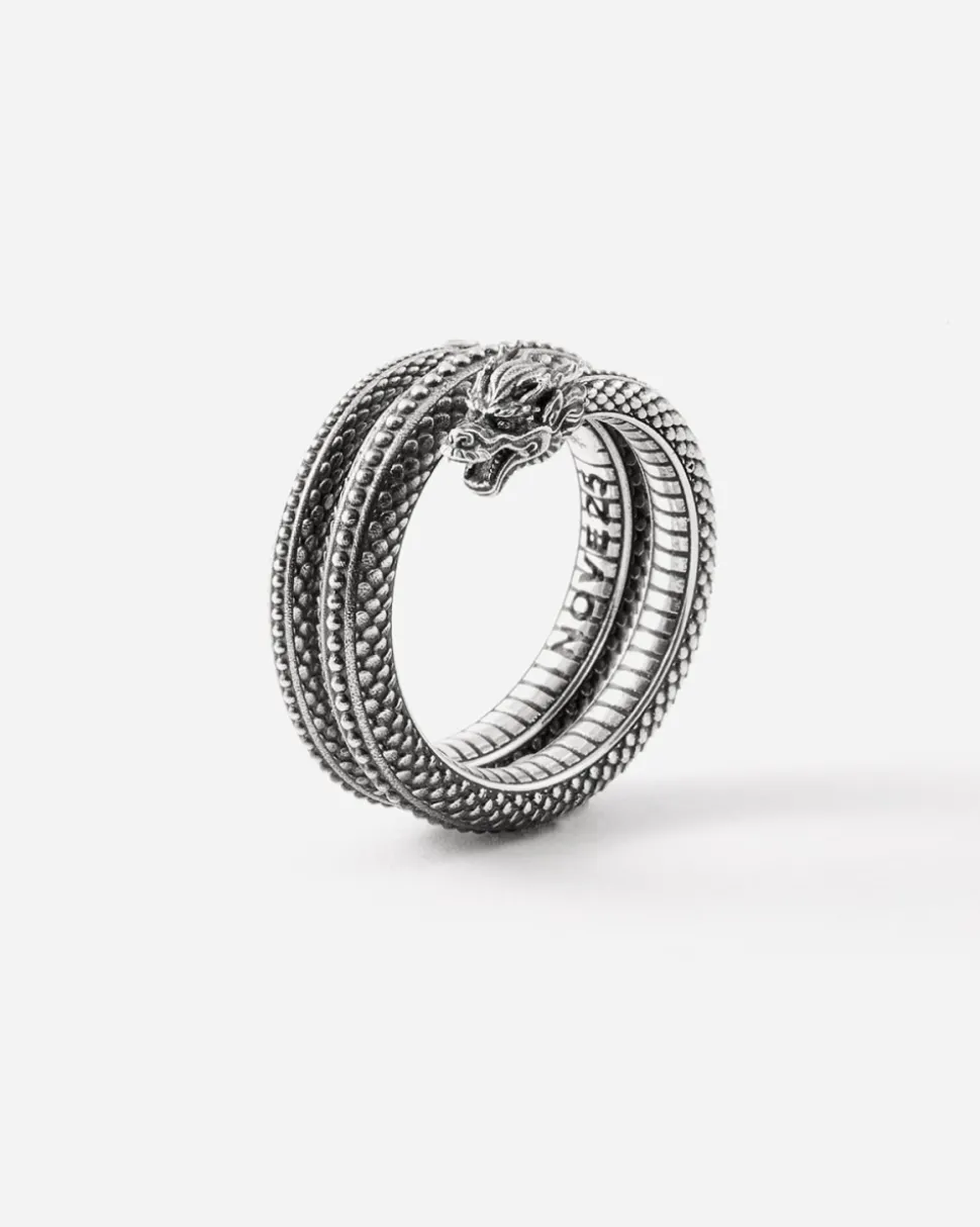 ANELLO DRAGONE CINESE IN ARGENTO