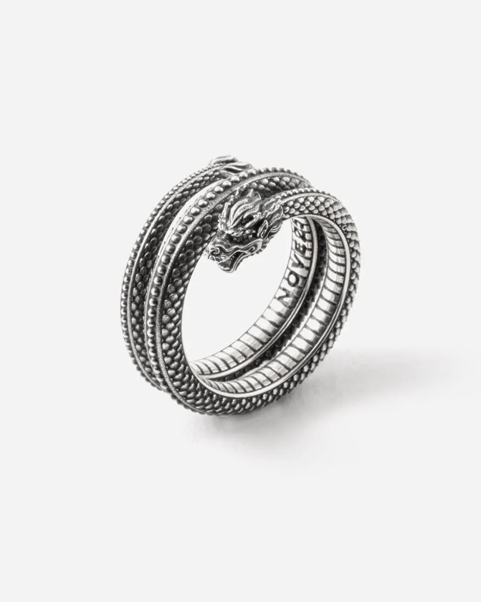 ANELLO DRAGONE CINESE IN ARGENTO