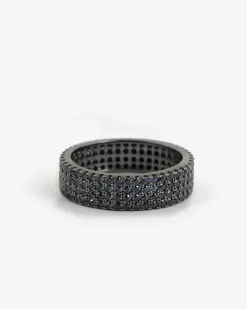 ANELLO FASCIA H6 CON BRILLANTI NERI