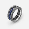 ANELLO FASCIA SQUAMATA CON BRILLANTI NERAZZURRI INTER X NOVE25