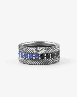 ANELLO FASCIA SQUAMATA CON BRILLANTI NERAZZURRI INTER X NOVE25