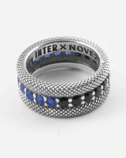 ANELLO FASCIA SQUAMATA CON BRILLANTI NERAZZURRI INTER X NOVE25