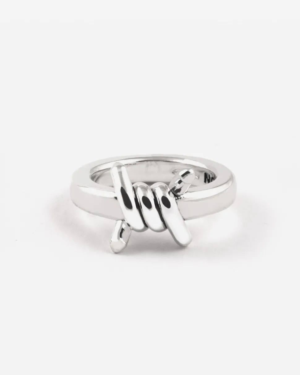 ANELLO FEDE MODULO SPINATO RAZOR IN ARGENTO