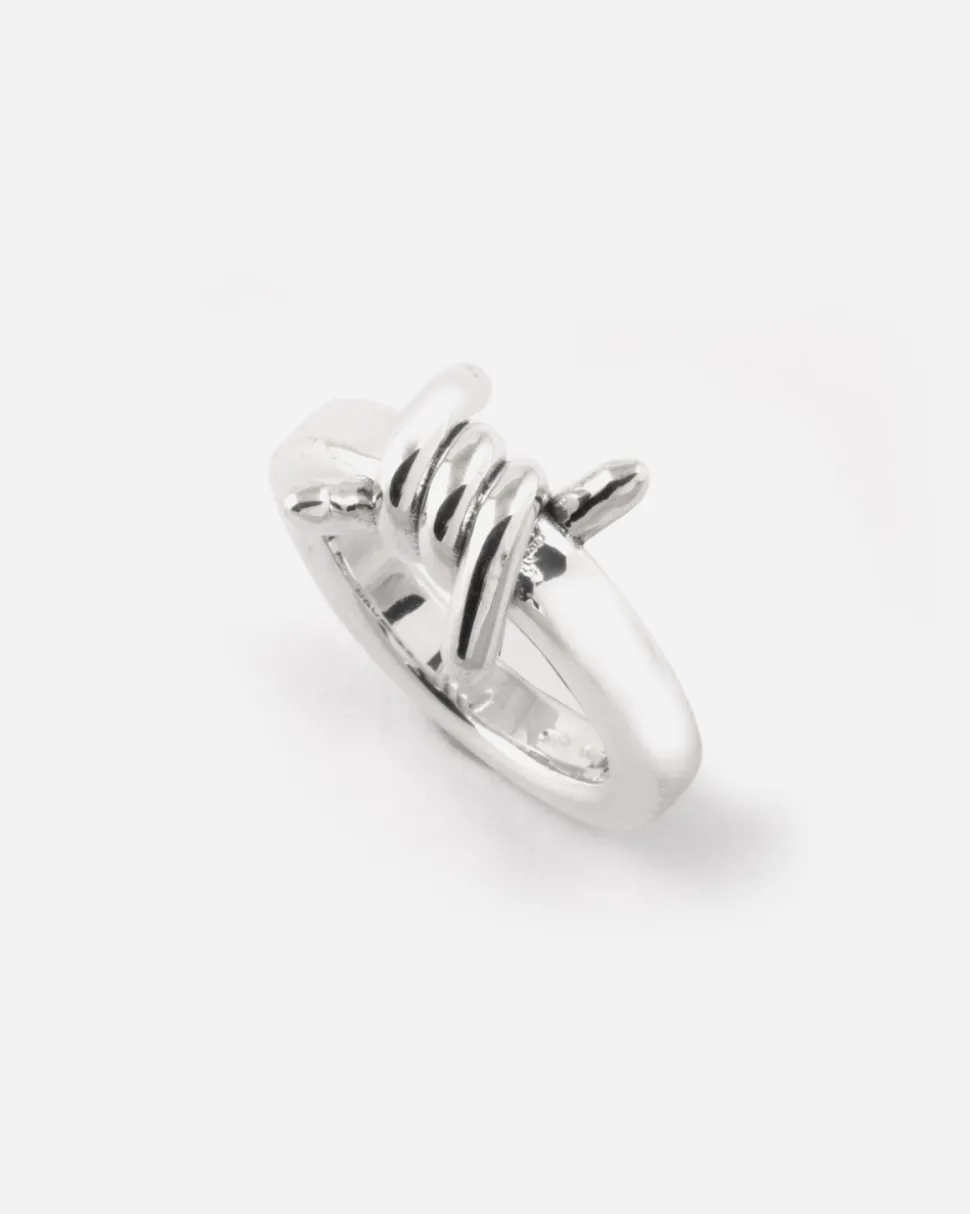 ANELLO FEDE MODULO SPINATO RAZOR IN ARGENTO